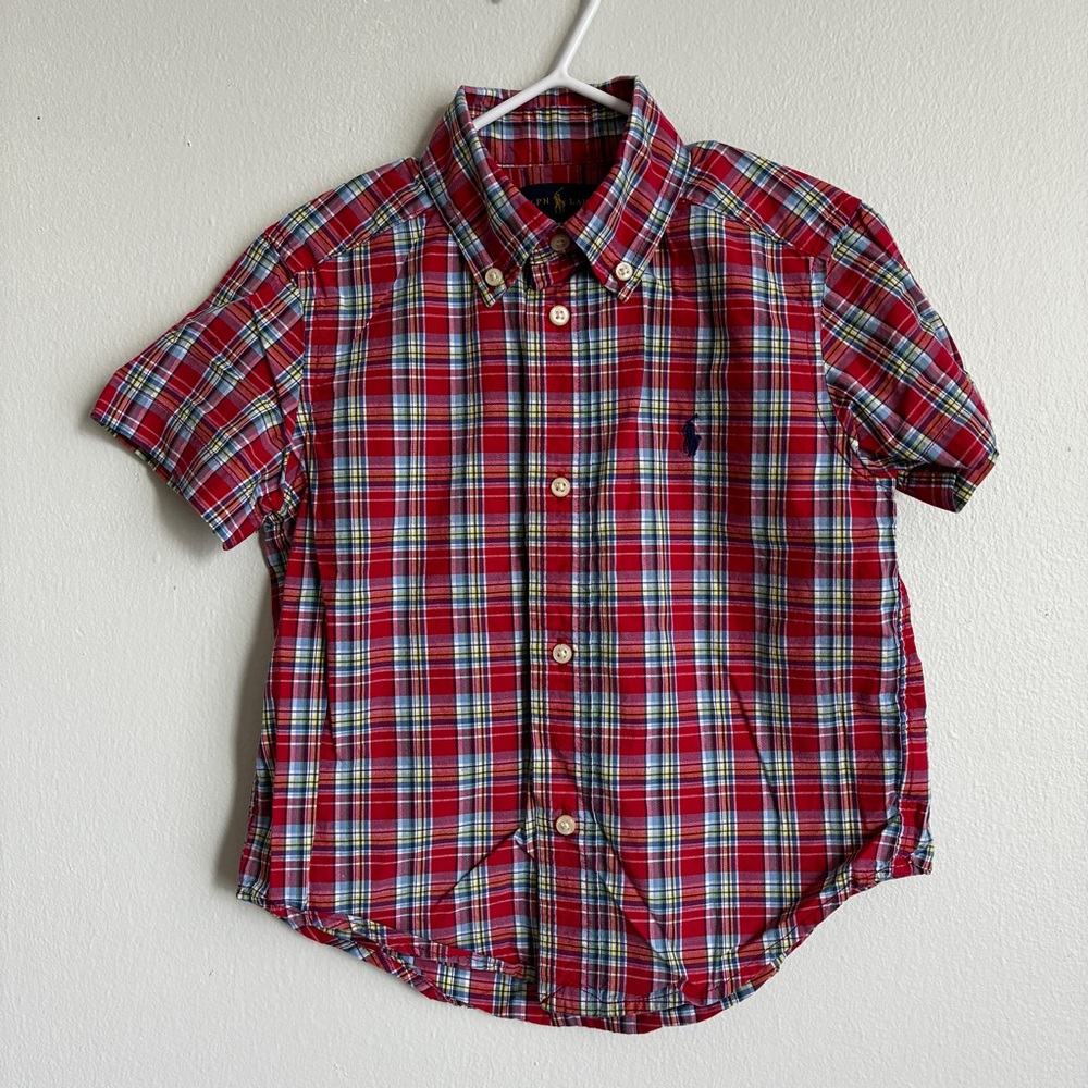 Ralph Lauren Kids Red and Blue Plaid Shirt Size 3/3T